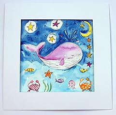 Whale watercolour painting for sale  Delivered anywhere in UK