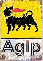 Agip targa metallo usato  Spedito ovunque in Italia 
