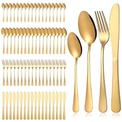 72pcs gold silverware for sale  Delivered anywhere in USA 