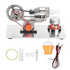 Hot Air Stirling Engine, Sliver Motor Miniature Steam Power Physics Toy Lab Teaching Model Education Toy Electricity Generator Solid Metal Construction for sale  Delivered anywhere in Canada