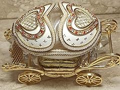 Faberge egg Musical carriage Real Natural eggs HAND, used for sale  Delivered anywhere in UK