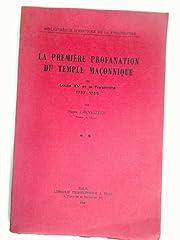 Profanation temple maçonnique d'occasion  Livré partout en France