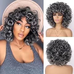 Wig grey curly for sale  Delivered anywhere in USA 