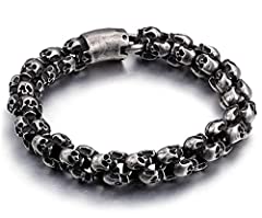 Used, Men's Vintage Gothic Stainless Steel Chain Bracelet for sale  Delivered anywhere in USA 