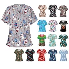 Christmas scrubs tops for sale  Delivered anywhere in UK
