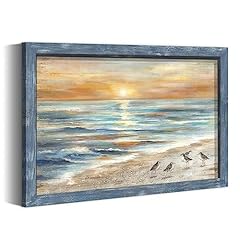 Framed sunset beach for sale  Delivered anywhere in USA 