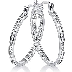 Diamond hoop earrings for sale  Delivered anywhere in UK