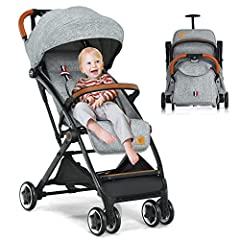 GYMAX Baby Foldable Stroller, Adjustable Backrest Pushchair for sale  Delivered anywhere in UK