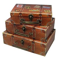 Decorative Travel Chest Paperboard Boxes (Set of 3) for sale  Delivered anywhere in USA 