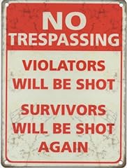 Trespassing metal sign for sale  Delivered anywhere in UK