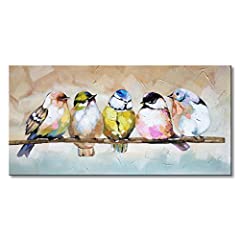Handmade Bird Family Oil Painting Animal Canvas Wall for sale  Delivered anywhere in Canada