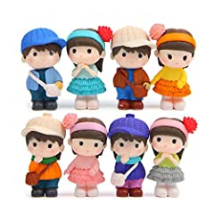 8 Pcs Miniature Figurine Boy and Girl People Figures for sale  Delivered anywhere in UK