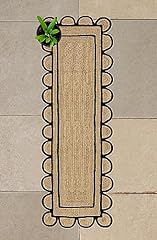 Handwoven scalloped jute for sale  Delivered anywhere in USA 