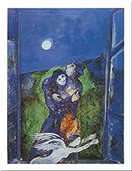 Lovers in The Moonlight by Marc Chagall 20x16 Art Print, used for sale  Delivered anywhere in Canada