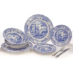Spode Blue Italian - Made in England (12 Piece Dinner for sale  Delivered anywhere in UK