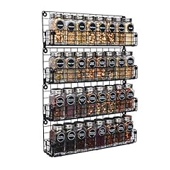 Spice Rack Wall Mounted 4-Tier Stackable Black Iron for sale  Delivered anywhere in UK