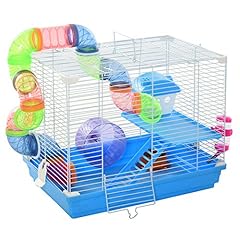 Pawhut 2 Tier Hamster Cage Carrier Habitat Small Animal, used for sale  Delivered anywhere in UK