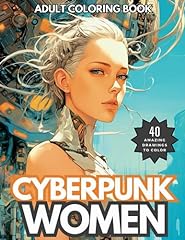Cyberpunk women coloring for sale  Delivered anywhere in UK