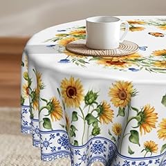 Sunflower round tablecloth for sale  Delivered anywhere in USA 