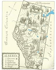 Vintage alberta map for sale  Delivered anywhere in USA 