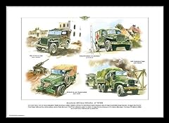 US WW2 Military Vehicle Art Print - Willys Jeep 1/4 for sale  Delivered anywhere in UK