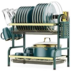 Dish Drying Rack, iSPECLE 2 Tier Dish Rack with Cup for sale  Delivered anywhere in UK