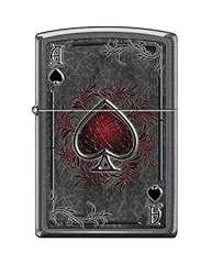 Zippo Custom Lighter Design Dark Red Ace of Spade Card for sale  Delivered anywhere in USA 
