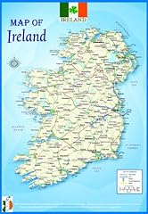Laminated map ireland for sale  Delivered anywhere in UK