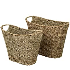 Set of 2 Wicker Baskets for Magazine Rack Newspaper for sale  Delivered anywhere in UK