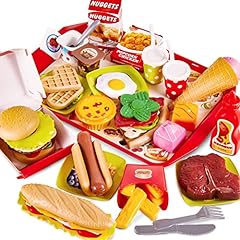 BUYGER Pretend Play Fast Food Sets for Children, 63 for sale  Delivered anywhere in UK