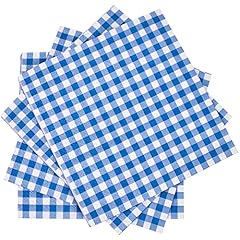 blue gingham paper napkins for sale  Delivered anywhere in UK