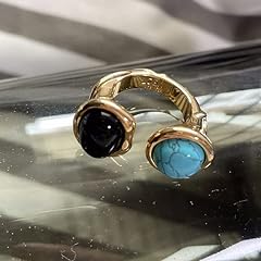DarryDooly Gemstone open rings for women blue white for sale  Delivered anywhere in UK