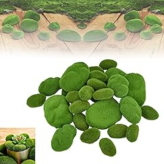 JUNMEIDO 30 PCS Artificial Moss Rock 3 Size Moss Covered for sale  Delivered anywhere in UK