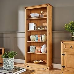 Corona Tall Pine Bookcase 5 Book Shelves Mexican Solid for sale  Delivered anywhere in UK