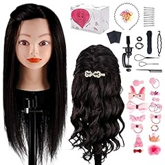 100 real human hair hairdressing training head for sale  Delivered anywhere in UK