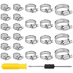 Xinzistar 24 Pcs Hose Clip 10-38mm Set Adjustable Jubilee for sale  Delivered anywhere in UK