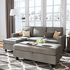 Honbay grey sectional for sale  Delivered anywhere in USA 
