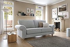 Ingrid Three Seater Sofa - Light Grey Braided Chenille, used for sale  Delivered anywhere in UK