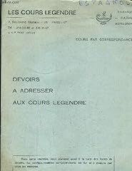 Cours legendre cours d'occasion  Livré partout en France