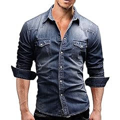Mens denim shirts for sale  Delivered anywhere in Ireland