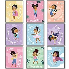 Outus 9 Pieces Girls Room Decor Black Girl Wall Painting for sale  Delivered anywhere in Canada
