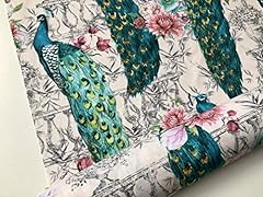 Peacock bird fabric for sale  Delivered anywhere in UK