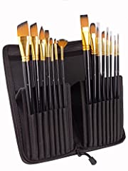 Artist Paint Brushes Set 15pcs for Acrylic Oil Watercolor Gouache and Face Painting,Professional Artist Quality Paintbrushes, No-Shed Bristles,- for Artists Beginners and Kids for sale  Delivered anywhere in Canada