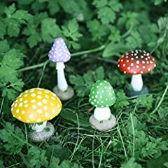 garden mile Toadstool Mushroom Set of Four Multi Colour for sale  Delivered anywhere in UK