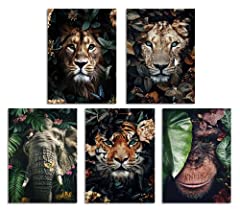 Jungle Animals Wall Art Prints, Safari Poster Lion for sale  Delivered anywhere in Canada