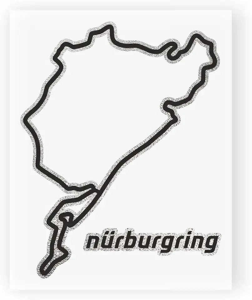 4R Quattroerre.it 6329 superformat klistermärke Nurburgring, 10 x 12 cm till salu  