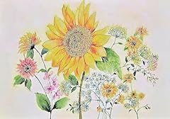 Watercolor sunflower note for sale  Delivered anywhere in USA 