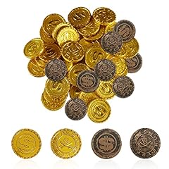 Set di 120 monete giocattolo, 100 monete d'oro e 20 di bronzo, monete d'oro del tesoro dei pirati, monete d'oro da gioco per feste dei pirati, giochi per bambini, decorazioni compleanno per bambini usato  Spedito ovunque in Italia 