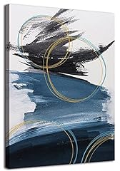 Abstract Wall Art Canvas Print Navy Blue Graffiti Painting, used for sale  Delivered anywhere in Canada
