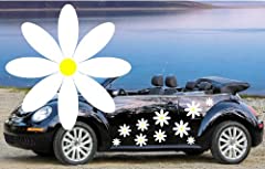 32,WHITE DAISY FLOWER VINYL CAR DECALS,STICKERS,CAR for sale  Delivered anywhere in UK